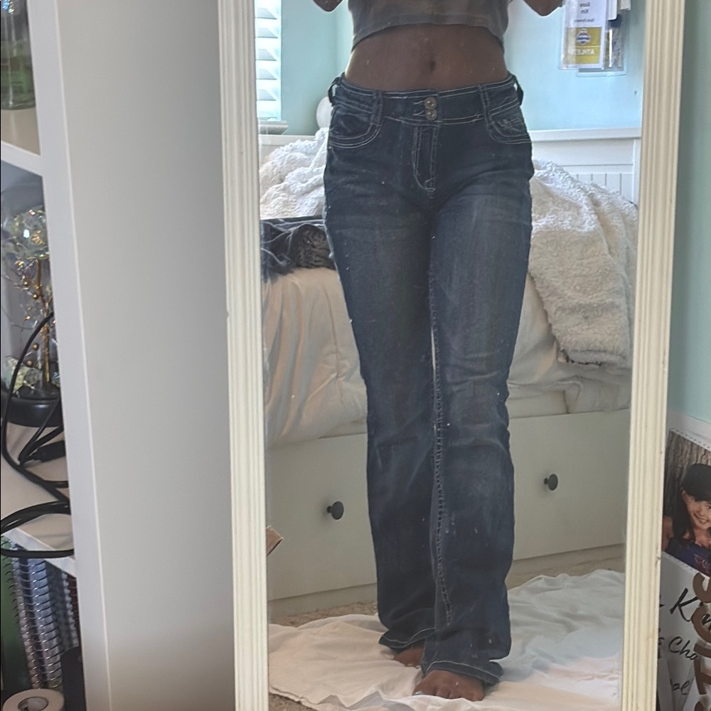 Wallflower Blue Flare Wide Leg Jeans